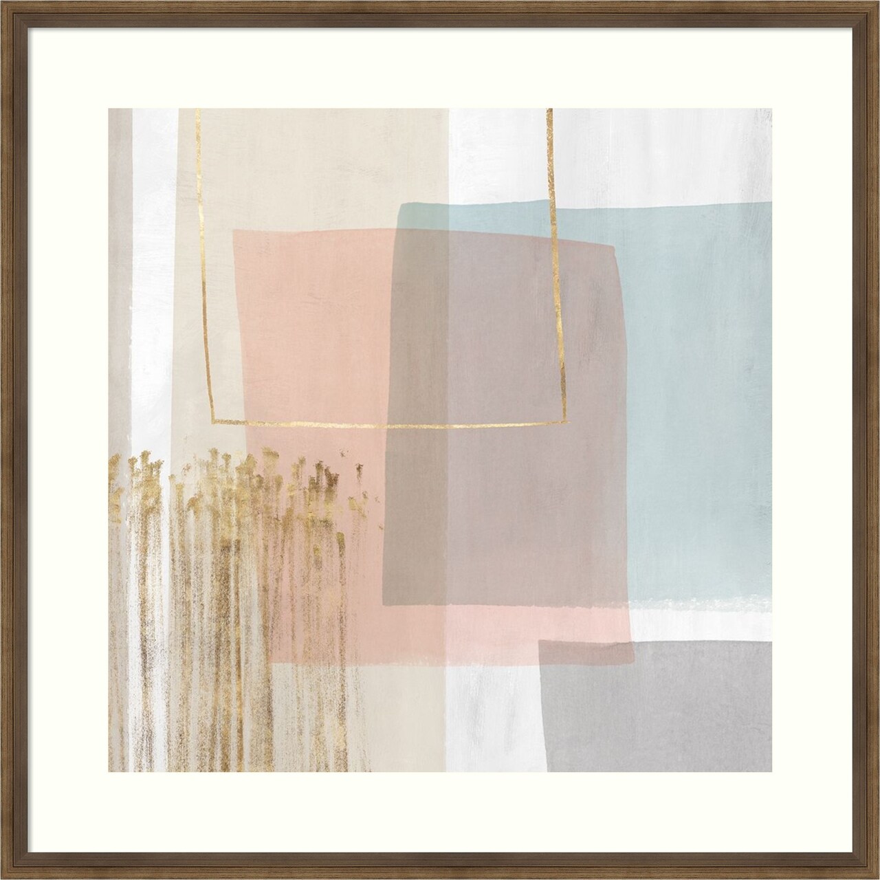 Blushed I by PI Studio Wood Framed Wall Art Print 26 in. W x 26 in. H